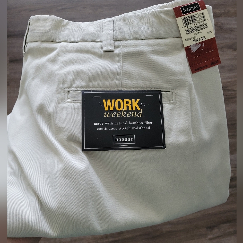 Men's NEW Haggar Work-to-Weekend Pants! 42W x 29L